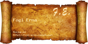 Fogl Erna névjegykártya